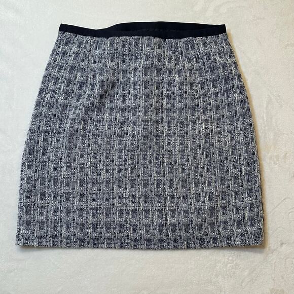 New Talbots Tweed A-Line Skirt sz 14P Navy blue cream Tweed Skirt - Picture 8 of 8